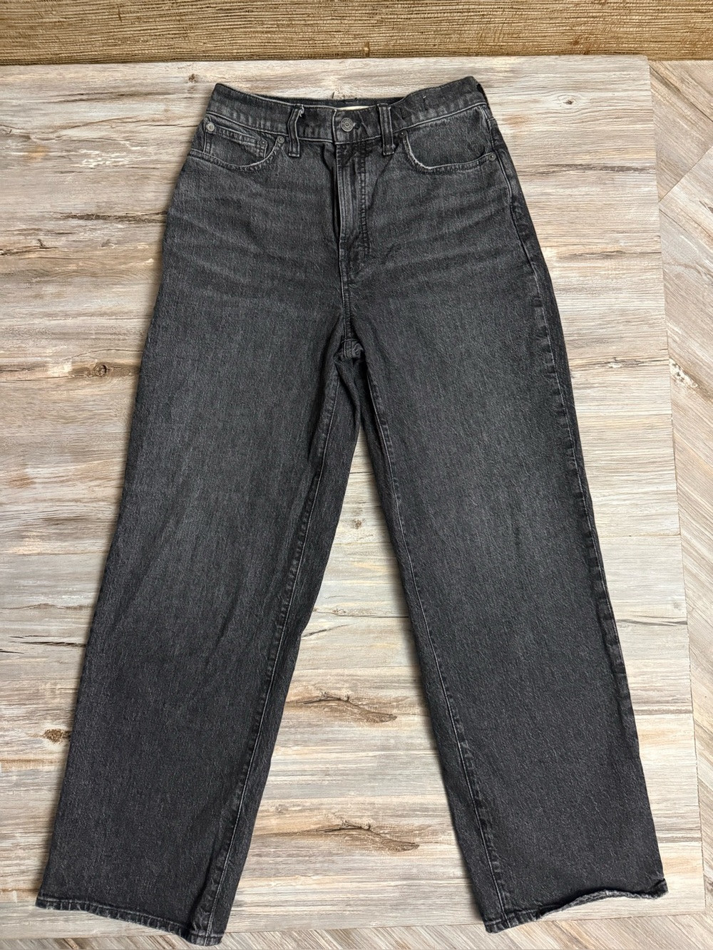 Madewell Perfect Vintage Wide-Leg Cropped Jeans Women’s 27T Tall High Rise Black